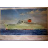 C.E. Turner, R.M.S. Caronia Cunard Line, print, F&G, 78x57cm