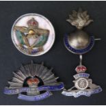 A Silver and Mother of Pearl R.A.F. Brooch, silver Australian Commonwealth Military Forces brooch,