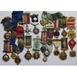 A Collection of Twenty R.A.O.B. and O.B.A. Gold Plated and other 'Jewels'