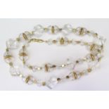 An Art Deco Style Clear Plastic Bead Necklace by NAPIER, 79cm