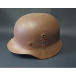 A RARE MODEL 1935 SA STANDARTE ?FELDHERRNHALLE? DOUBLE DECAL HELMET complete with paper label inside