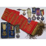 A Collection of Eight R.A.O.B. Silver 'Jewels' and ceremonial sash