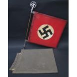 An Extremely Rare WWII German High Ranking Officer's Swastika Car Pennant, 47cm overall length