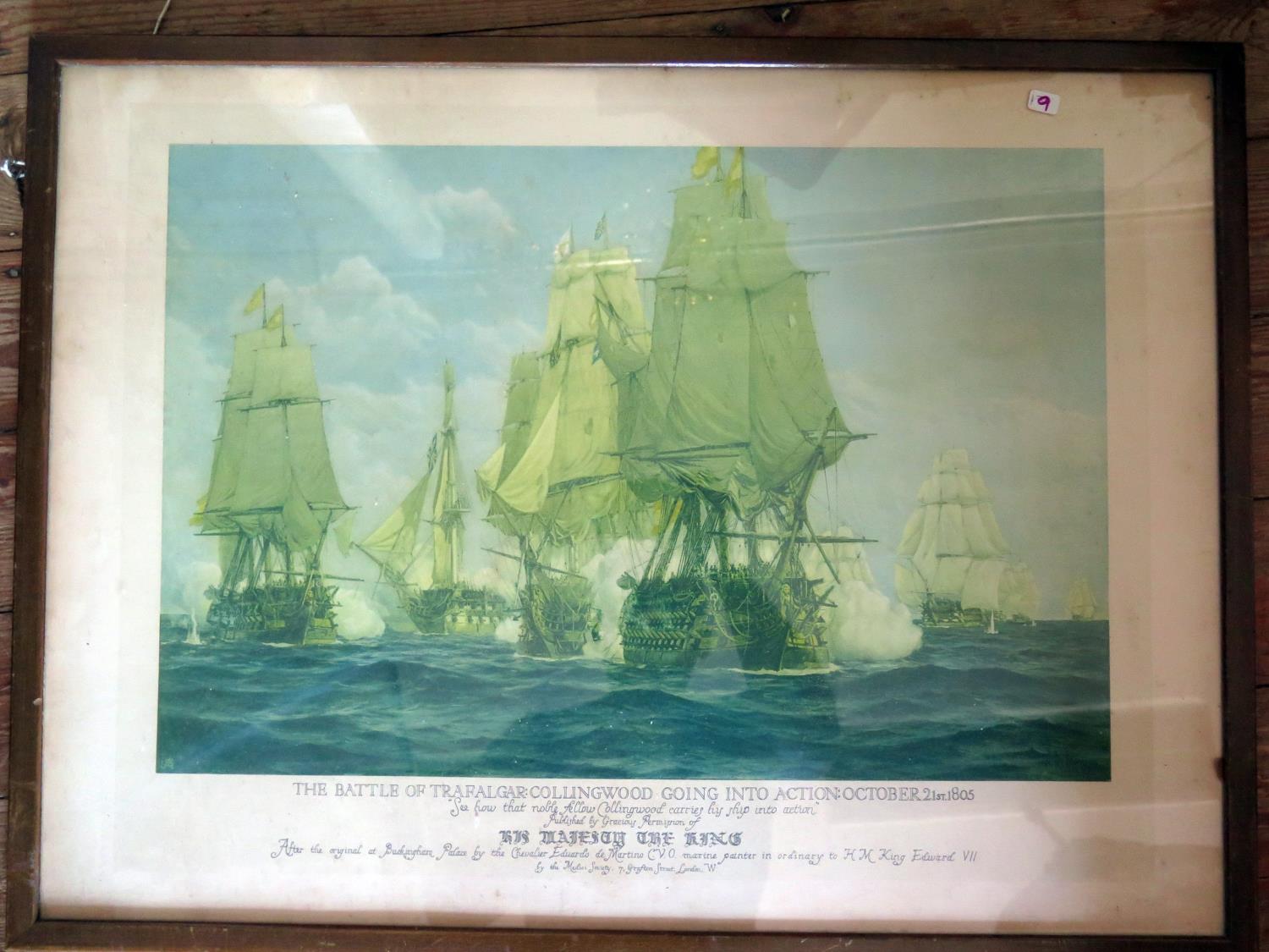 The Battle of Trafalgar, Medici Society print, F&G, 72x53cm