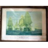 The Battle of Trafalgar, Medici Society print, F&G, 72x53cm