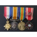A WWI Four Medal Group of Miniatures including Order of St. Stanislav