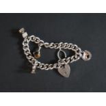 A Silver Curb Link Charm Bracelet, 52g