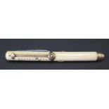 A Rare Samson Mordan & Co. Ivory and Gold Combination Propelling Pencil incorporating ink pen,