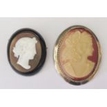 A Silver Mounted Shell Cameo Brooch and one other