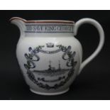 A Navy "GERMANY SURRENDERED...NOVEMBER 21st 1918" Polychrome Jug by Collingwood Bros., 16cm high