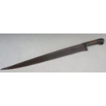 A 19th Century Khyber Period Knife with horn handle, 57cm overall length