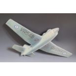 A Royal Navy VR546 Painted Metal Aeroplane Plaque, 41cm long x 59cm wingspan