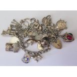 A Silver Charm Bracelet, 62.6g