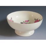 A Union Castle Line Footed Bowl decorated with roses, Ashworth Bros., 20cm diam.