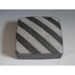 Tim Andrews, A Square Raku Box , the lid with 'black and white bands, impressed mark to base, 15cm