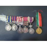 A Group of Five Victorian Miniature Medals (one loose) and one other