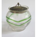 A George V Arts & Crafts Silver Top and Glass Conserve Pot, Birmingham 1914, J.G&S, 10cm high