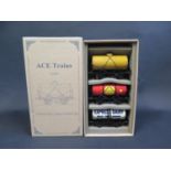 An Ace Trains Vintage Style Gauge O Tanker Set. Appear unused and mint in box.