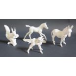 Four Kaiser Salt Glazed Animal Ornaments