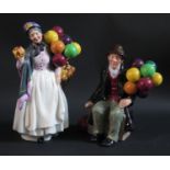 Two Royal Doulton Figurines HN1843 Biddy Pennyfarthing and HN1954 The Balloon Man