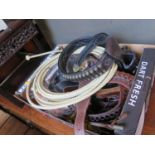 A Box of American Western Reproduction Gun Belts, spurs etc.