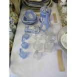 A Selection of Wedgewood Jasper Ware, Glass Perfume Bottles etc.