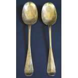 A Pair of Early George III Scottish Silver Gilt Spoons, Edinburgh, James Hewitt, 136g