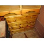 A Pine Chest of Drawers, bedside table and swivel toilet mirror