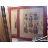 Two French Fashion Prints and Lancaster Bomber Print