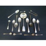 A Victorian Silver Sauce Ladle (London 1857, Charles Boyton II) and other silver flatware, 258g
