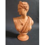 P. Ipsen Kjobenhavn _ A Terracotta Bust of Diana, stamped 506, 32cm