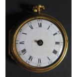 An 18th Century Pocket Watch in a gilt case by James Ellison of London no. 19386, not running A/F