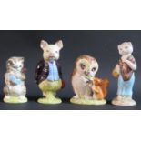 Four Beswick Beatrix Potter Figures: Old Mr. Brown, Susan, Miss Moppet and Pigling Bland