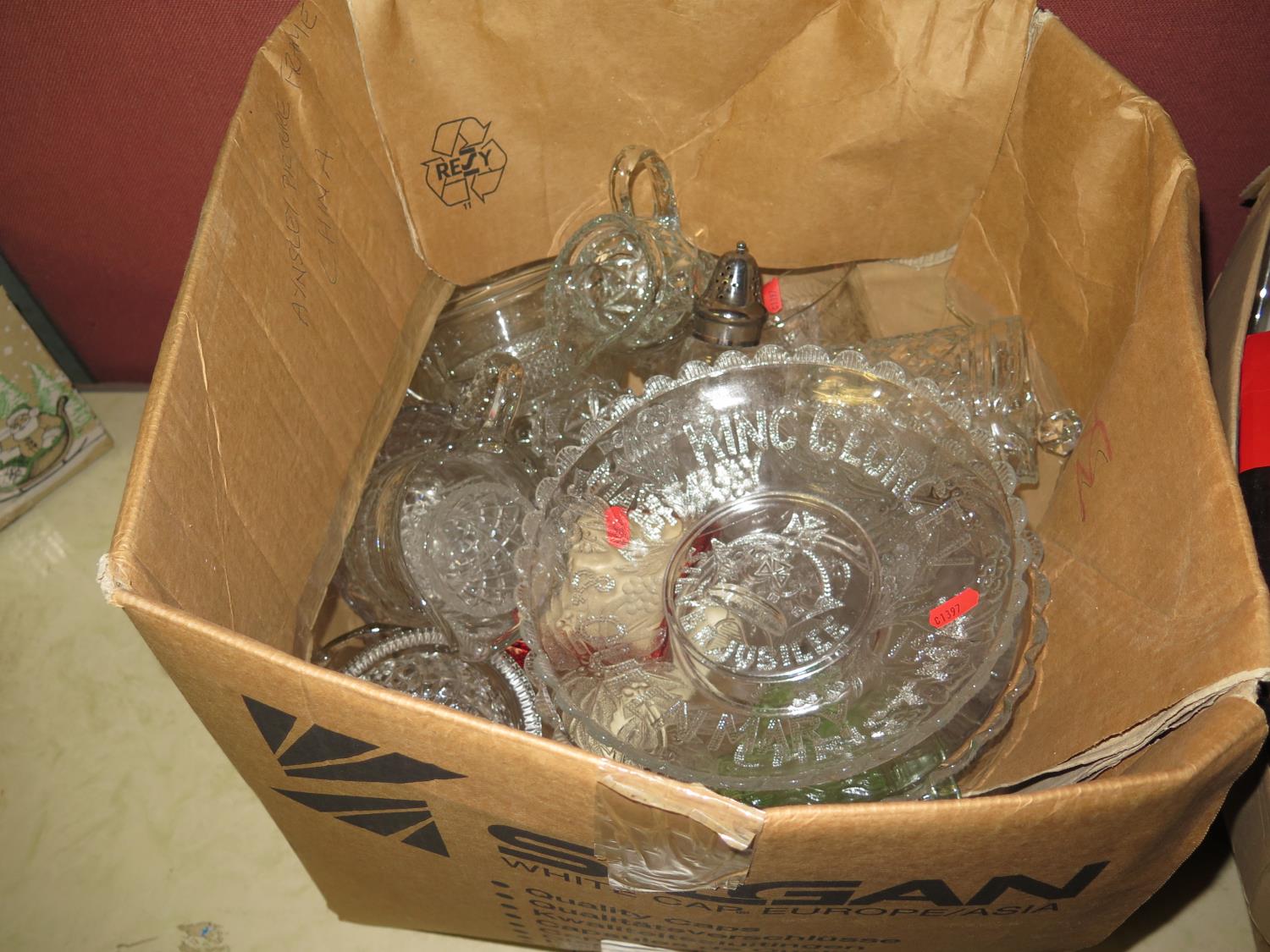 A Box of Commemorative Glass etc.