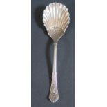 A Victorian Silver Spoon with scalloped bowl, Sheffield 1895, Atkin Brothers, 18.9g