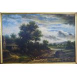 W. Young, 19th Century Style Landscape Painting, modern oil on canvas, 90x60cm