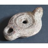 An Early Terracotta Oil Lamp, 9cm