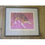 Seton McConnell Pencilled signed limited edition cat print 10/12 entitled Tansy, Framed & Glazed