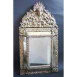 A 19th Century Brass framed Mirror, 58x32cm