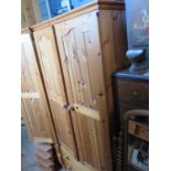 A Pine Double Wardrobe