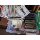 A Box of 45r.p.m. Single Records including Pet Shop Boys, The Police, Stranglers, Squeeze,