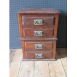 A Mahogany Framed Swivel Toilet Mirror, miniature Chest of four drawers and a wooden box.