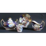 Six Pieces of Spode Pattern 2384 Porcelain Tea Ware including tea cup with saucer, sucrier,