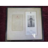 A Rare Prince Edward Presentation Signature in ink with printed photograph of him in full Officer'