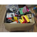 A Box of Model Railway Transformers, OO gauge track and other oddments including MTH Railking and