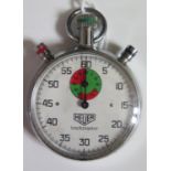 An Heuer trackmaster Stopwatch, running