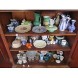 A Selection of Ceramics and Glass including Shelley, Victorian salt glazed jug by William Brownfield