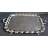 A Large Silver Plated Two Handled Tray, 64cm long