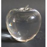 A Tiffany & Co. Glass Apple Paperweight