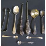 A Selection of Odd Silver Flatware etc. and plate